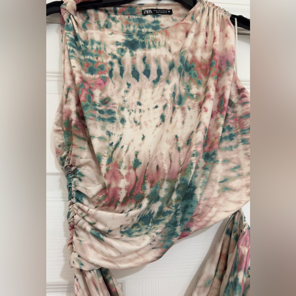 ZARA PRINTED CUT OUT MINI DRESS - Picture 10 of 16